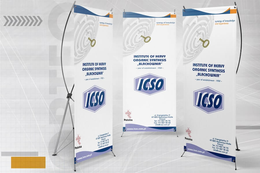 kolorowy nośnik reklamowy firmy ICSO